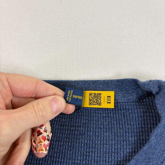 Polo Ralph Lauren Sweatshirt Mens 2XB Big Blue Waffle Knit Lightweight Stretch‎ - Picture 4 of 10
